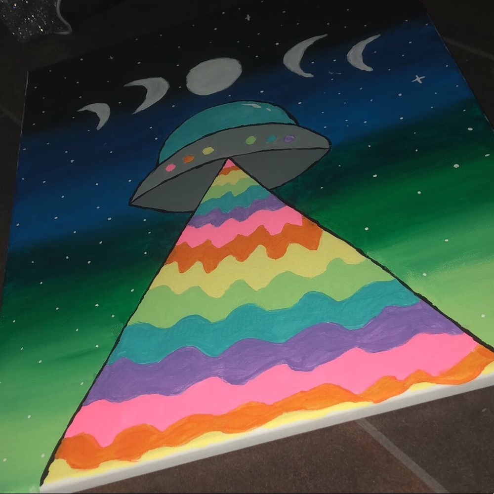 trippy ufo painting